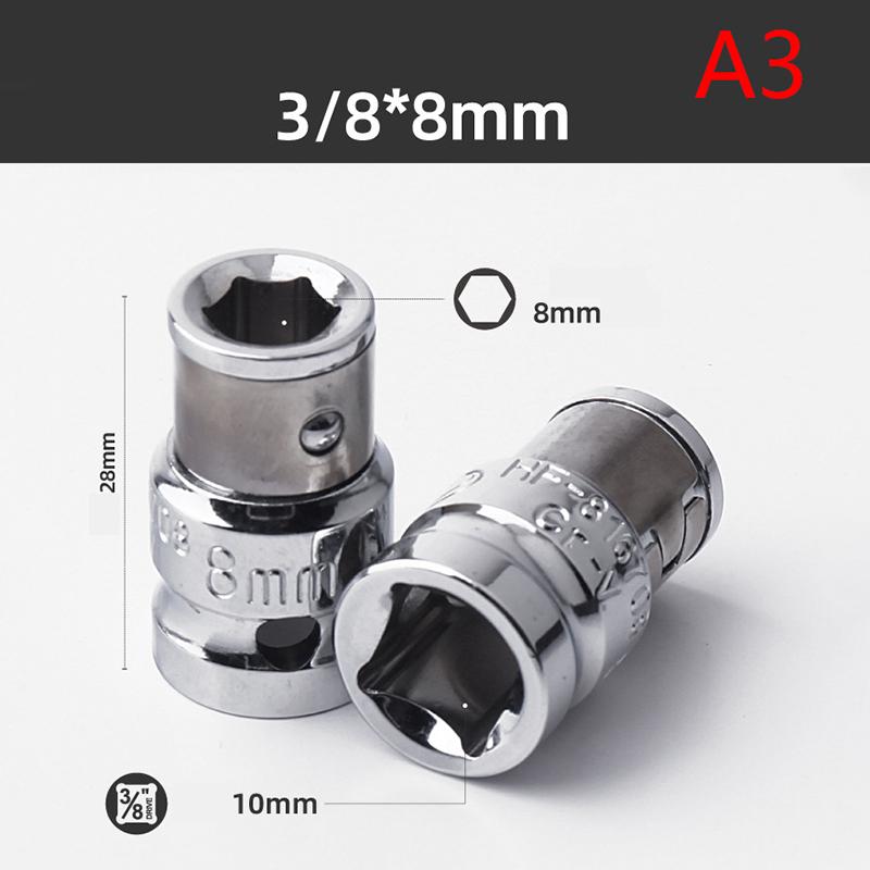 1/2" 1/4" 3/8" Ratchet Drive Socket Adapter 6.3/8/10MM Square Drive Hex Shank Socket Bits Converter Screwdriver Holder Adapter