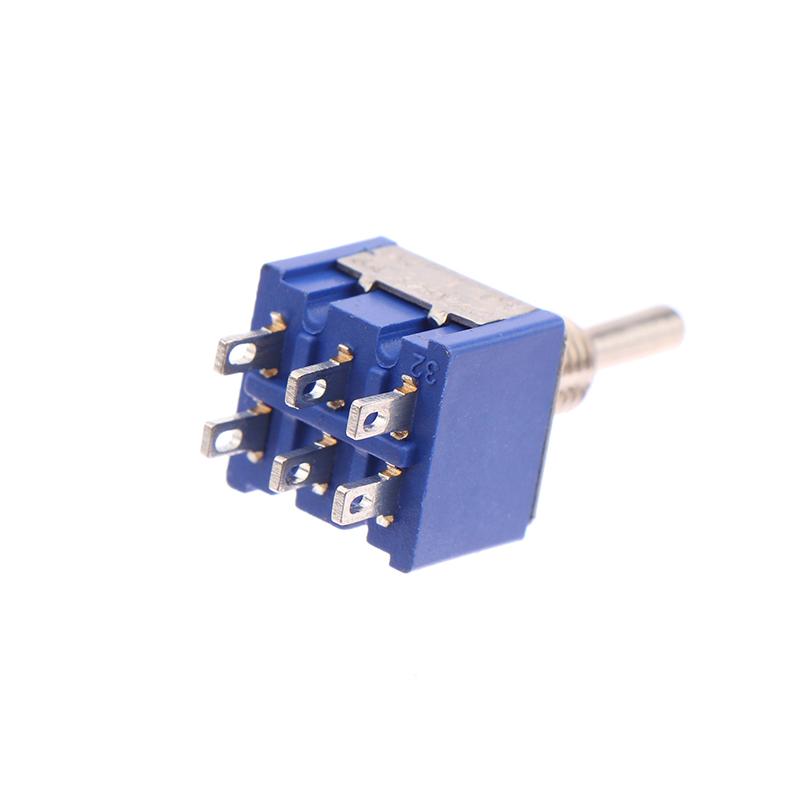 1Pc Mini Toggle Switch 3 Position 2 Position 3-Pin 6-Pin On Off On Dpdt Dpst 6A 125Vac 3A 250Vac Latching Flat Handle For Car