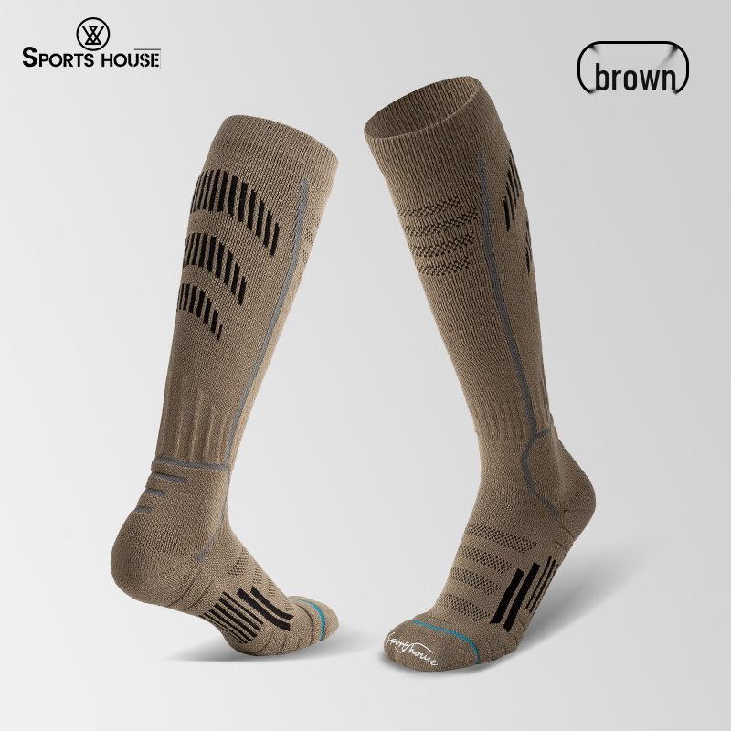 Sport'sHouse Men's Thick Wool High Tube Ski Socks with Terry Bottom