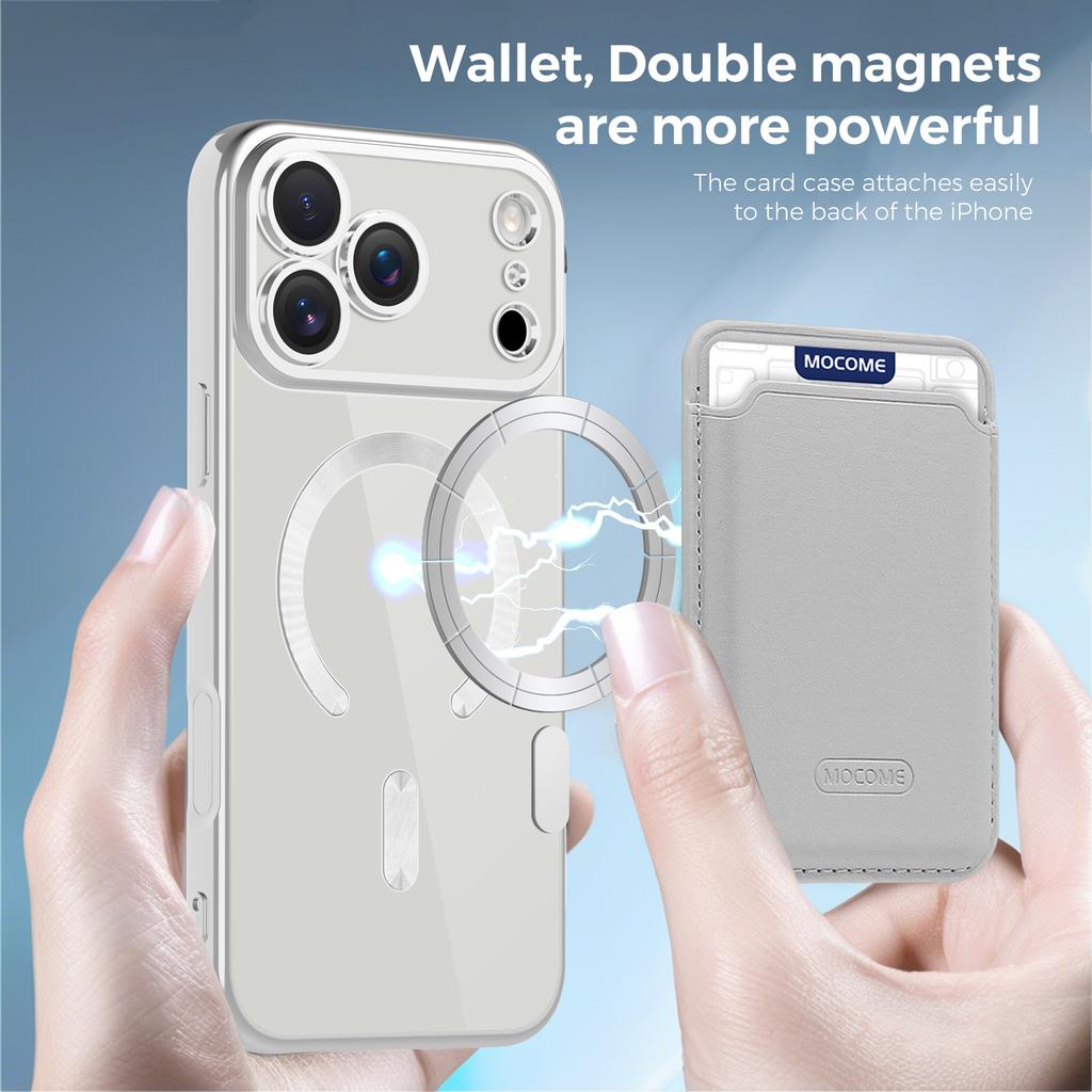 For iPhone 11 12 13 14 15 16 17 Pro Max Air 16E 16 Plus Wireless Charging Phone Case Luxury Magnetic Card Bag Protective Cover