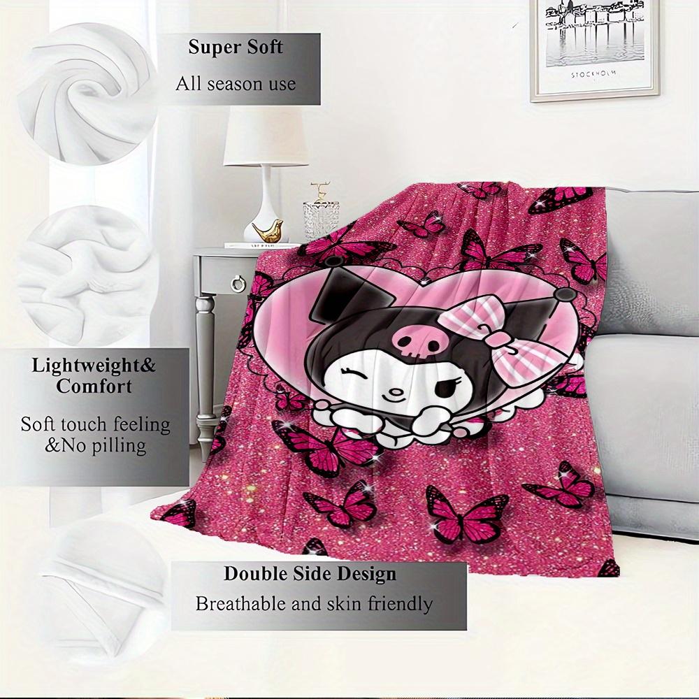1pc Flannel Kuromi, Heart, ButterfliesThrow Blanket, Cartoon Truck Pattern Printed Blanket, Warm Cozy Soft Blanket For Couch Bed Sofa Car Of
