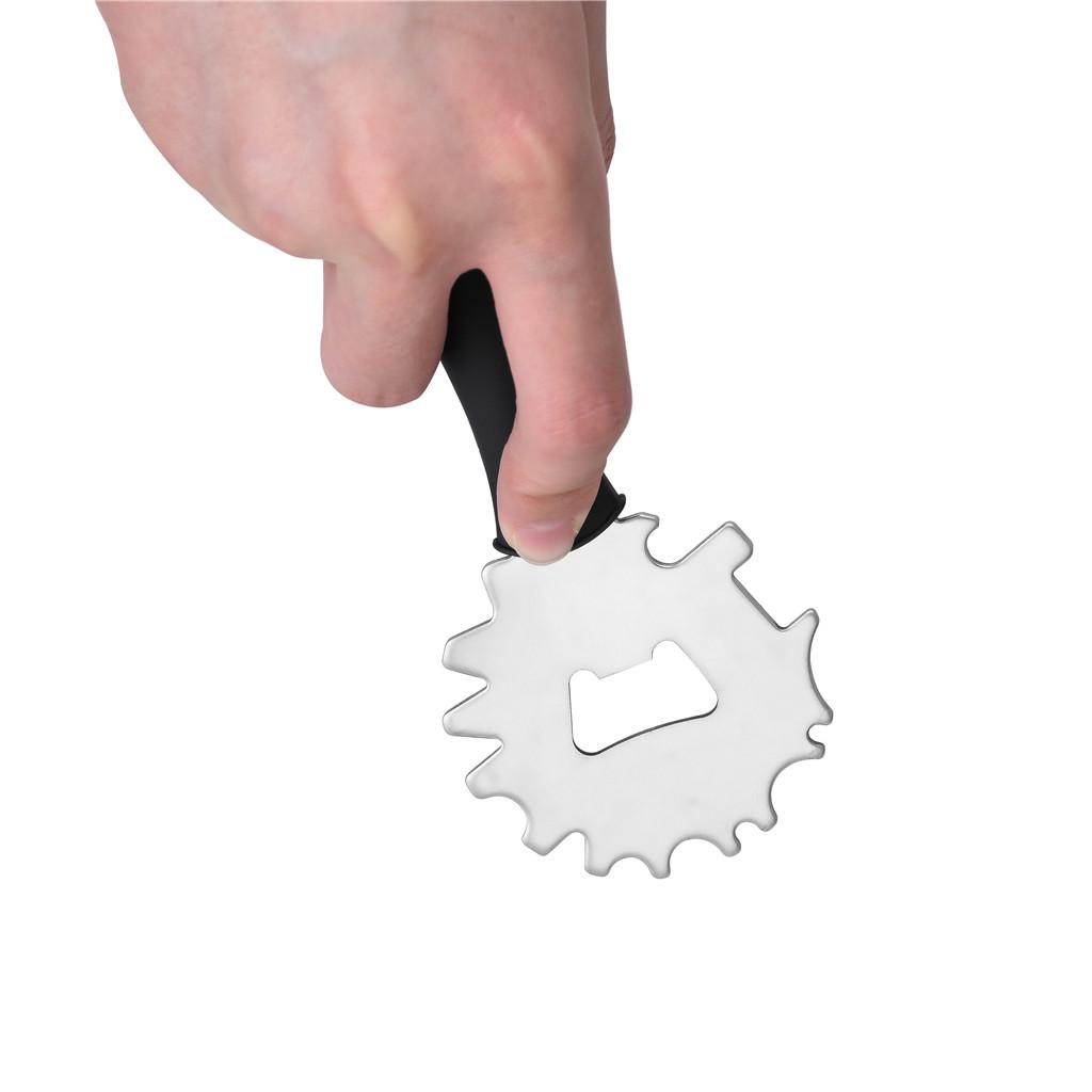 Stainless Steel Grill Cleaning Scraper with Handle for BBQ Grill Gap Cleaning and Built-In Bottle Opener Tool