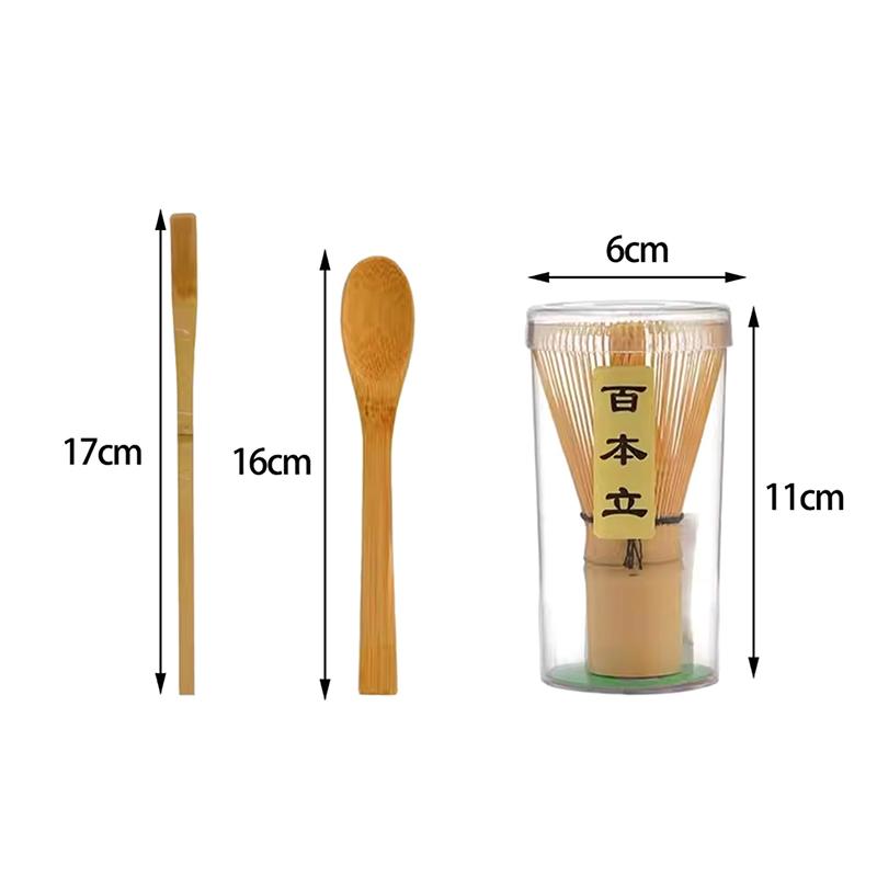 3 Stück/Set Bambus Matcha Besen Grüntee Pulver Pinsel Mühle Matcha Tee Chasen Mixer Rührlöffel Wiederverwendbarer Tee Besen Teegeschirr Tee Werkzeuge