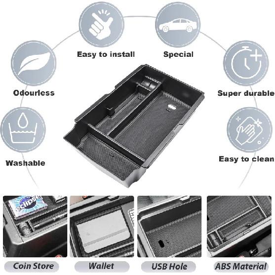 Für Honda CRV 2024 2025 2 Stück Mittelkonsolen-Organizer Armlehnen-Aufbewahrung Versteckte Box Mittelkonsolen-Schale Auto ABS Zubehör