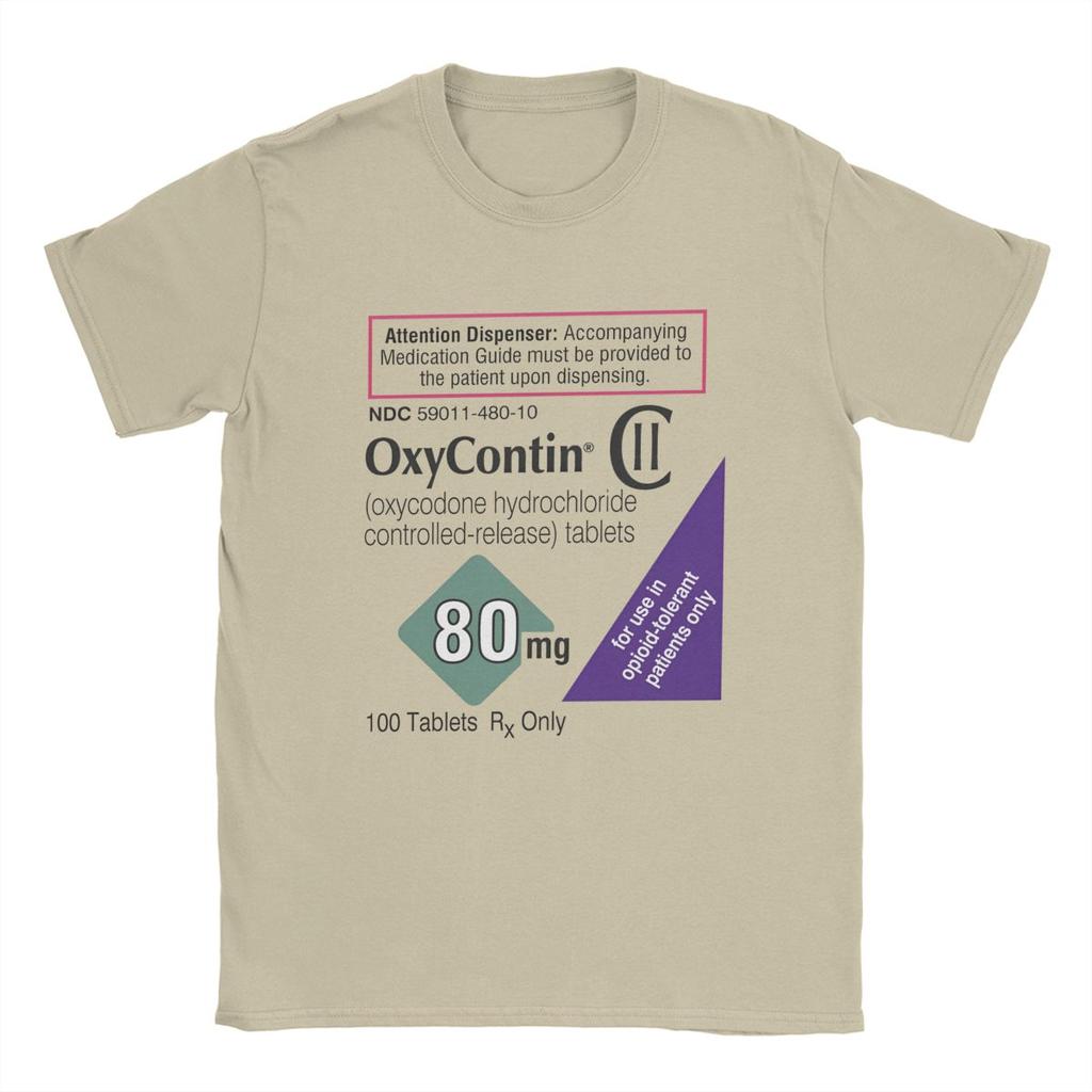 Oxycontin 80mg Label T Shirt for Unisex Pure Cotton Funny T-Shirts Crewneck Tees Short Sleeve merchandise Gift