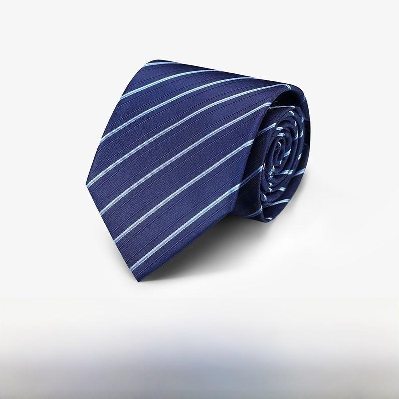 Polyester Striped Tie For Men Business Formal Wear With Zipper Closure For Office And Wedding