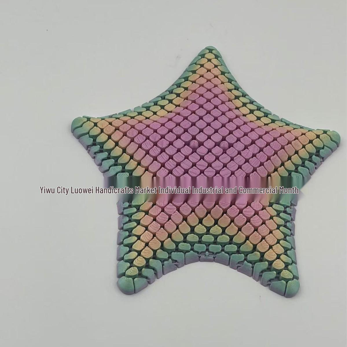 3D Printed Starfish Toy with Movable Joints - Marine Animal Ornament for Kids High Quality Soft Starfish 12cm