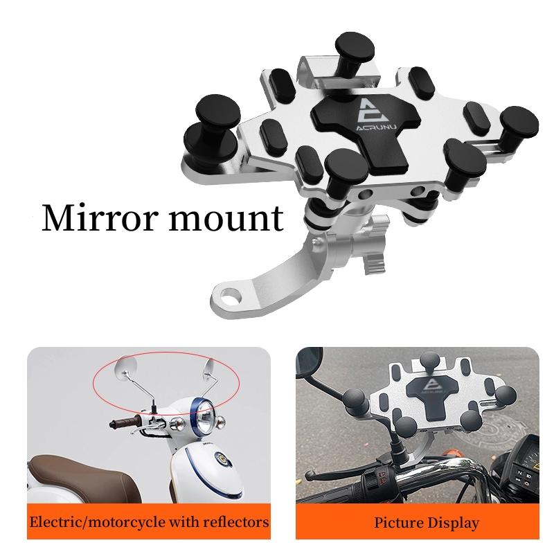 Motorcycle Phone Stand Aluminum Bike Mobile Phone Holder Cellphone Holder For Motorcycle Universal Phone Stand 540°Adjustable