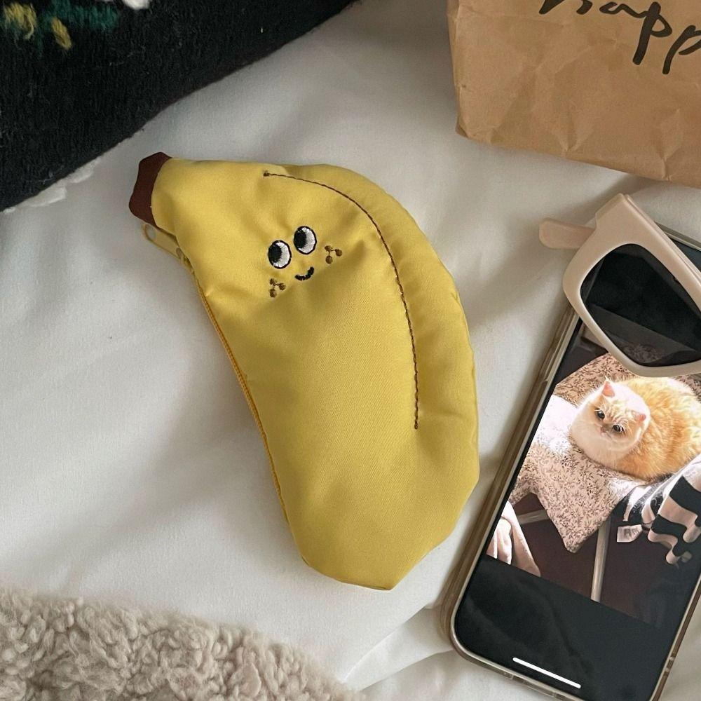 Mini Storage Bag Canvas Coin Purse Coin Bag Earphone Storage Bag Funny Banana Wallet  Children