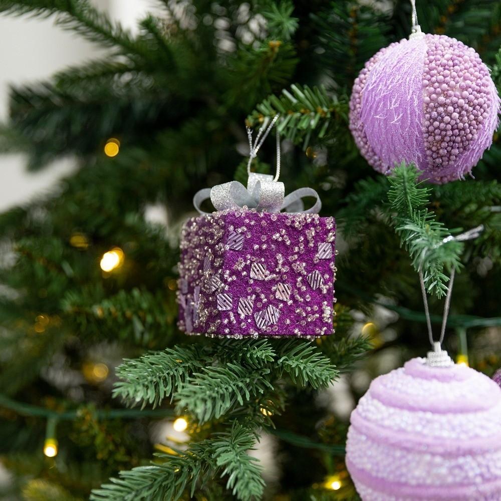 Foam Christmas Ornament Balls Purple Xmas Decor Christmas Tree Decor