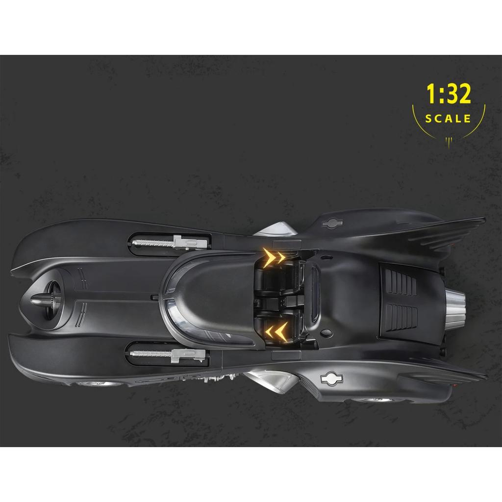 1/32 Batmobile Bat 1989 Alloy Car Model Sound and Light Pull Back Children's Toy Collectibles Birthday Gift