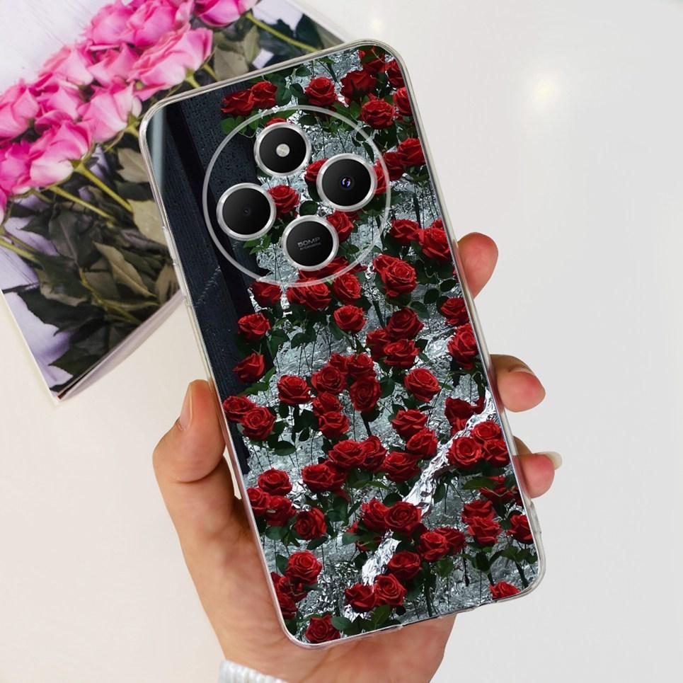 

Для XIaomi Redmi 14C / Poco C75 Задня кришка Метелик Квітка троянди Розкішний Дівчачий Чохол для телефону На Redmi 4C Прозорий М який ТПУ Прозора Накладка Xiaomi Poco C75