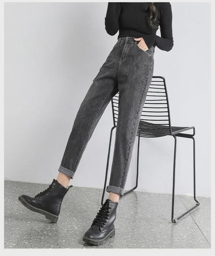 Women's Plush and Thickened Slim Straight-Leg Jeans - 2021 Korean Winter Style