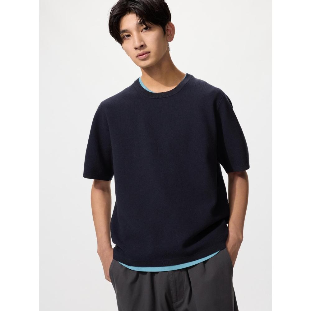 Uniqlo Japan Washable Milano Rib KniT T shirT