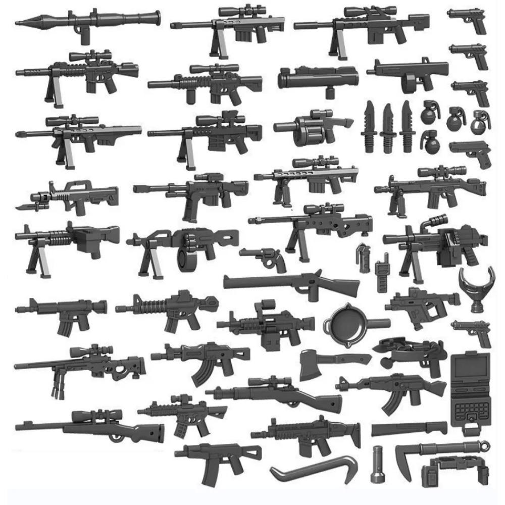 MOC Armi Fucile Pistola Set di Equipaggiamento Armi Militari Compatibile Figure Mattoncino da Costruzione Mini Giocattoli per Bambini Hobbies