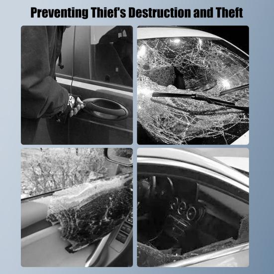 Car Interior Lights Solar Anti-Theft Warning Light Rechargeable Energy-Saving Car Snow Removal Device for SUV Sedan Off-Road