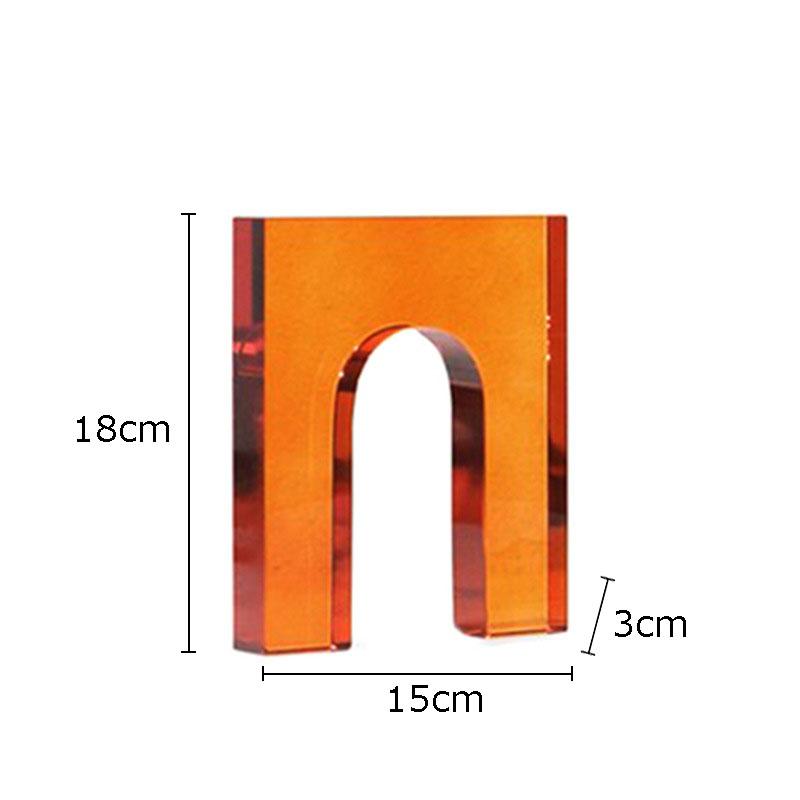 Colorful Geometric Crystal Arch Ornaments Transparent Geometric Square Crystal Statue Desk Decoration Glass Crafts Sculpture