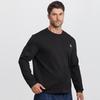 Dibenze Men's Plus Size Solid Long-Sleeve Crewneck Sweatshirt