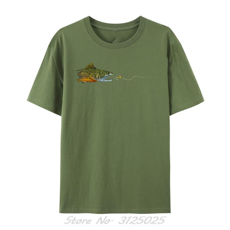 Fly Fishing Brook Trout Dry Fly Tying Fisherman T-shirts Coupons Men T Hirt Cotton Luxury Designer TShirts Tees Unisex Clothing