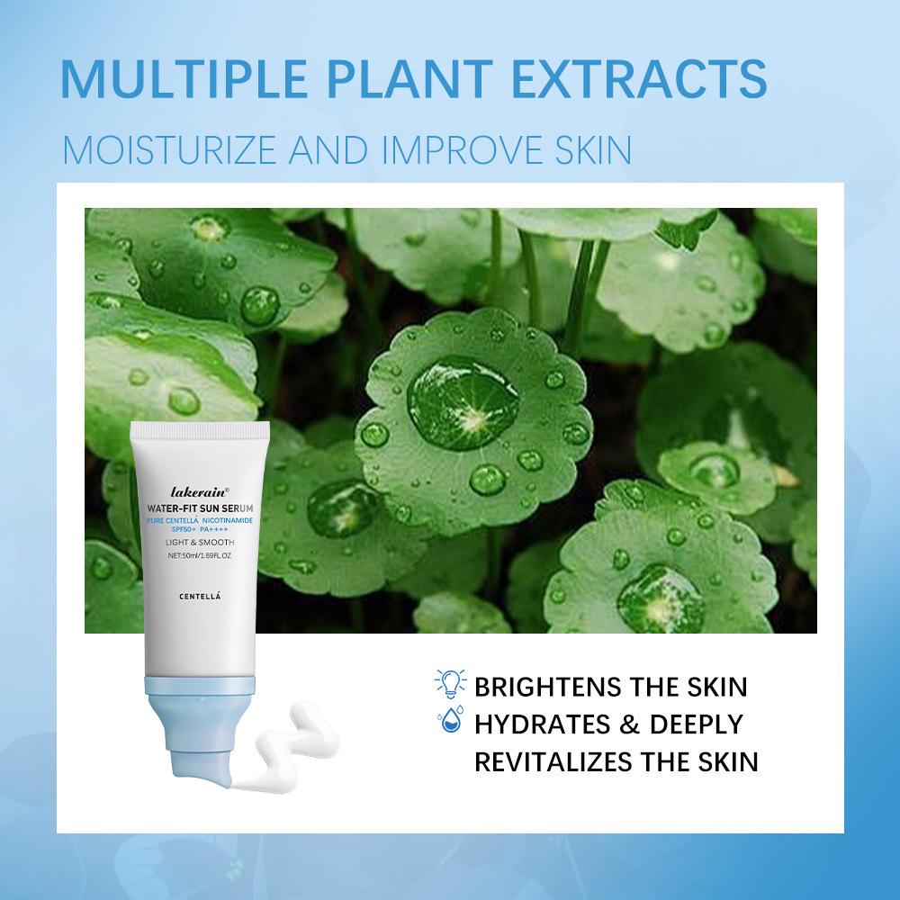 Crema protectora refrescante de 50ml, crema de esencia de protección solar ligera y humectante de Centella Asiática, tiene un efecto duradero