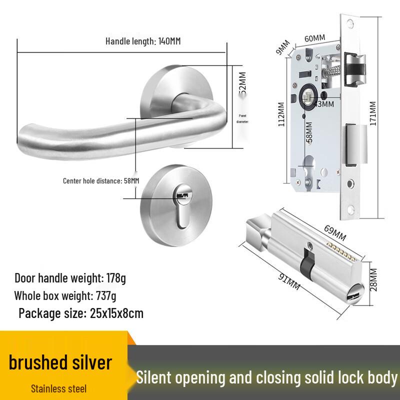 

Shengbai Stainless Steel Fireproof Door Lock Set
