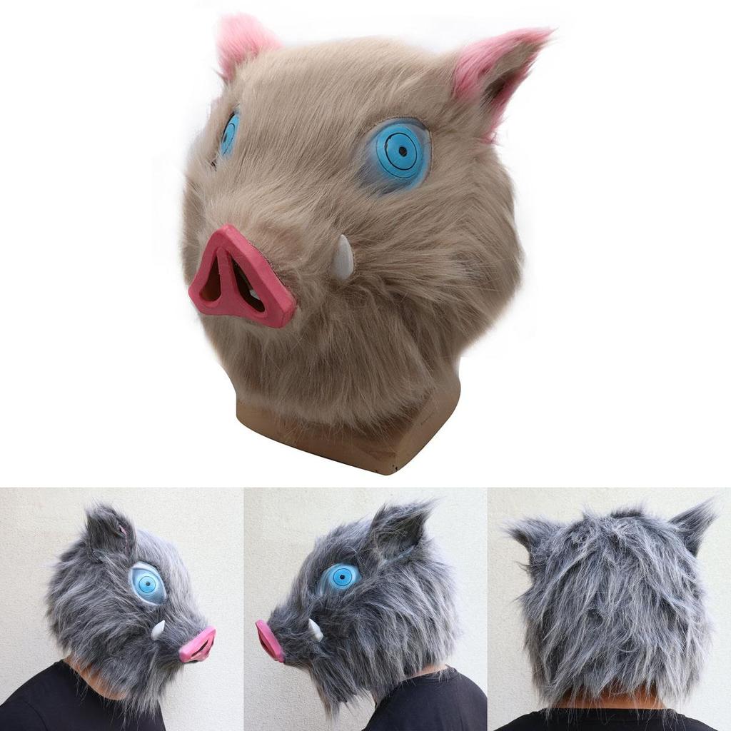 Authentic Anime Demon Slayer Kimetsu No Yaiba Hashibira Inosuke Pig Cosplay Mask Ideal For Costume Parties