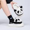 Cute Thick Sole Panda Slippers Women Supple Animal Pattern Shoes Ladies Fuzzy Winter Keep Warm Slides Bedroom Shoes Size 36-45