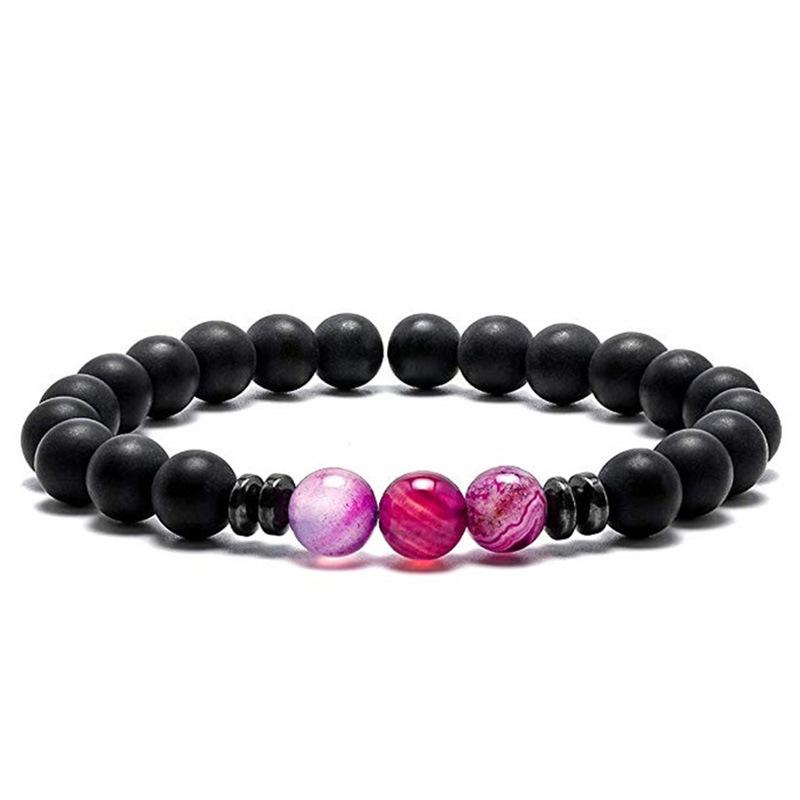 JYL TS Bracelet Couple s  Textured Beaded Enhances Connection & Shared Luck pink crystal