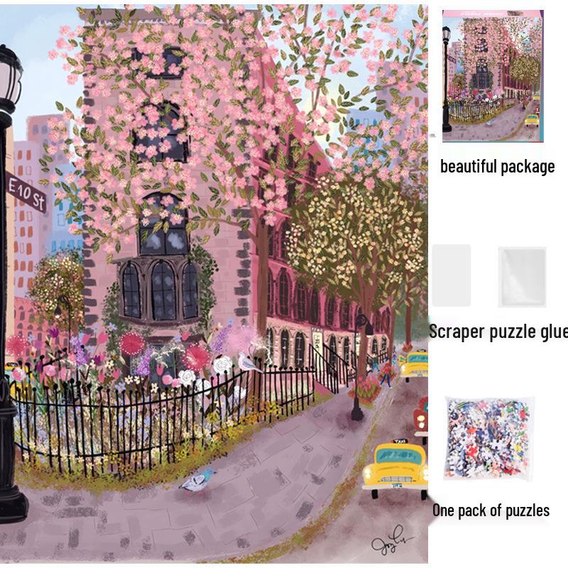 1,000-Piece Cute Healing Jigsaw Puzzle: Adult High-Difficulty Decompression Toy, Educational Gift for Girls