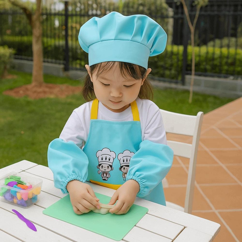 3pcs/set Cartoon Kids Painting Apron Washable Waterproof Apron Children's Apron Art Craft