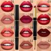 12 Farben Sexy Rot Matte Lippenstift Lip Liner 2 In 1 Make-Up Matte Lippenstift Langlebig Wasserdicht Nude Rot Lippenstift Lippen Kosmetik