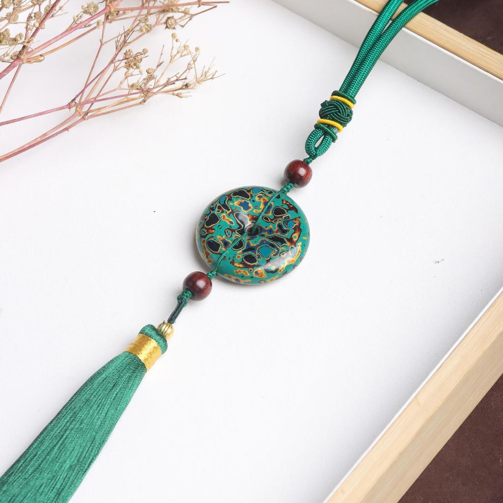 Mother-of-Pearl Lacquerware Ping'an Kou Car Tassel Pendant