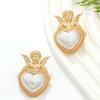 Court Style Personality Retro Creative Design Stud Earrings French Temperament Ins Angel Baby Inlaid Imitation Pearl Earrings