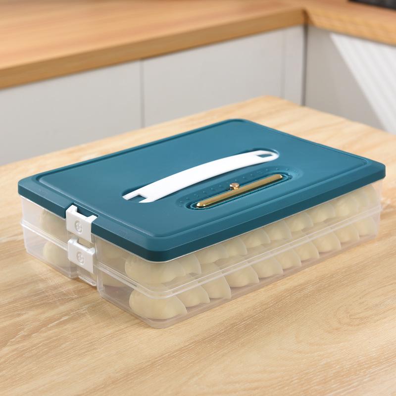 Portable Dumpling & Wonton Fresh-Keeping Lunch & Storage Box with Timing Feature