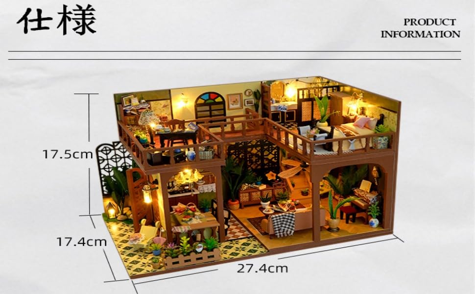 Sofiey Dollhouse DIY Kit Set, Miniature Furniture Craft Kit with Dustproof Case, TD47 [Time Story]
