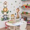 Nordische Cartoon-Tiere Wandaufkleber für Kinderzimmerdekoration Wald Giraffe Elefant Affe Löwe Tapete