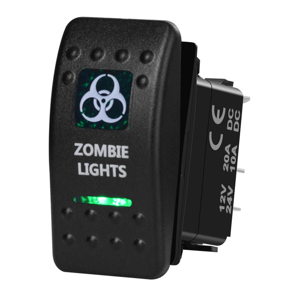 12V/24V Marine Rocker Switch Green LED SPST ON-OFF DPDT ON-OFF-ON Momentary Toggle for 4x4 Off-Road RZR ATV ARB Carling Style