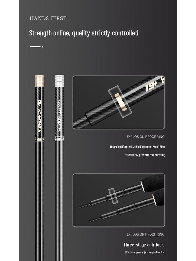 Crucian Carp Carbon Fiber Ultra-light, Ultra-hard 28-tone Fishing Rod Set - 19 Brands Taiwan Rod for Wild Fishing
