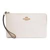 Corner Zip 20 Metal Logo Zip Closure Crossgrain Leather Clutch Women Clutch Gold Chalk-White CV395-IMCHK