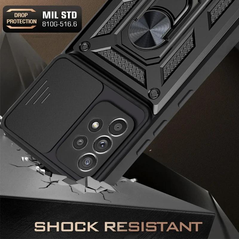 Armor Slide Camera Lens Bumpers Case For Samsung Galaxy S24 S23 S22 S21 Ultra S20 Plus A53 A54 S20 FE Note 20 S23 FE Cover