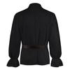 Medieval Long Sleeve Ruffled Puff Sleeve Top with Turn-Down Collar - Vintage Solid Color COS Costume Shirt