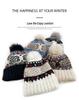 Cat Brother Retro Fair Isle Pom-Pom Knit Hat - Autumn/Winter Warmth