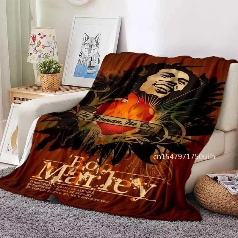 Bob Marley Album Blanket Reggae Music Jamaican Style Soft Flannel Blanket Portable Home Travel Sofa Blanket