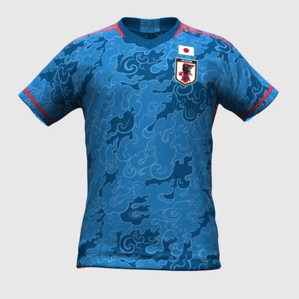 3D-gedrucktes Special Edition Konzept Herren Sport Schnelltrocknendes und atmungsaktives Fußball-T-Shirt für japanische Fußballfans.