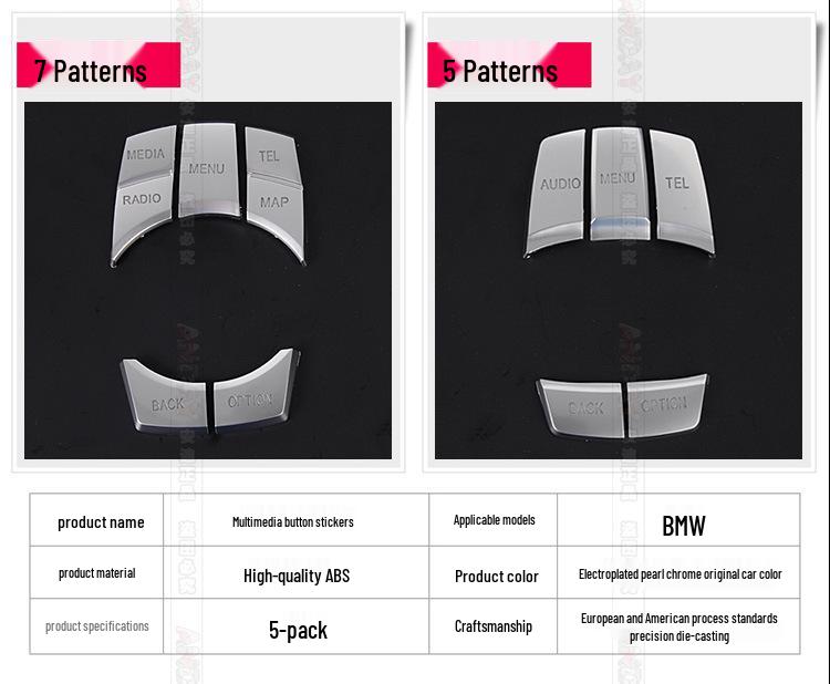 Compatible BMW Crystal Multimedia Knob for 1, 2, 3, 5 Series, X1, X3, X5, X6 | Decorative Modification Cover