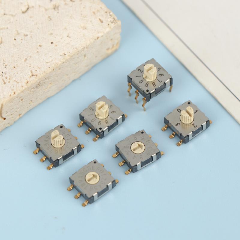 2Pcs Mini Encoder Rotary Encoder Switch Bcd8421 Multi Gear Band Knob Switch Smd Band Switch