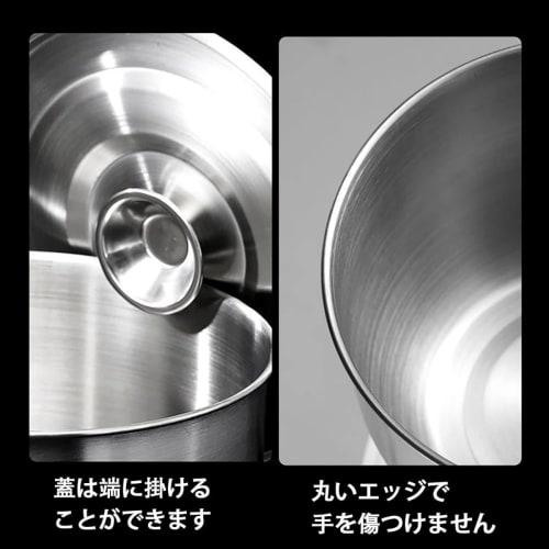 NICE FIVE Deep Bowl, Stainless Steel Cookware, Ideal for Baking, Bread, Salads, and Egg Beating, Ideal for Home and Commercial Use (21cm, with Lid)