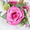 Silk Candle Ring Artificial Flowers Mini Rose Wreath New Candlestick Wreath  Dining Table Core