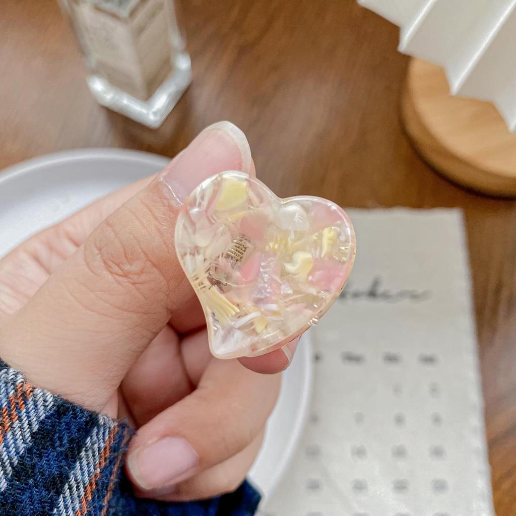 Bofeiya Sweet Heart Acetate Hair Clip - Cute, Small, High-End Side or Top Clip for Braided Hairstyles