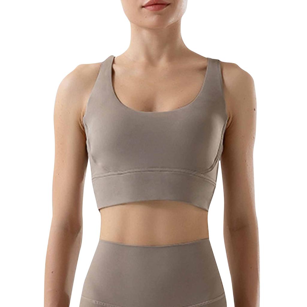 Double-sided Brushed Cross Back Sports Shockproof Gathered Yoga Fitness Vest
